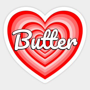 I Love Butter Heart Funny Butter Lover Gift Sticker